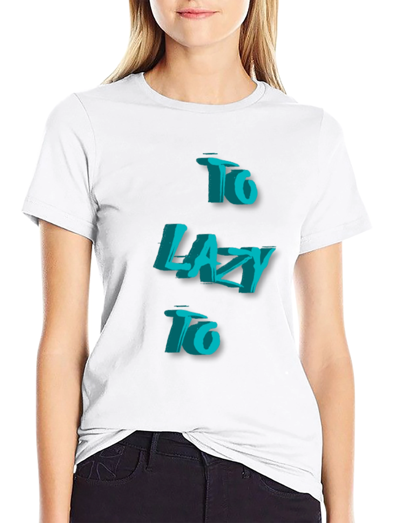 Camiseta Negra - Too Lazy To Estilo 3D