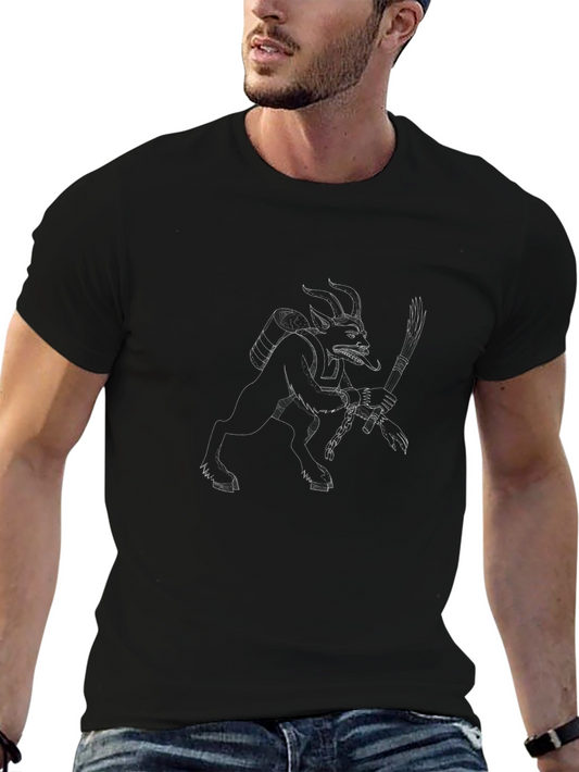 Camiseta Negra con Diseño Krampus para Hombre