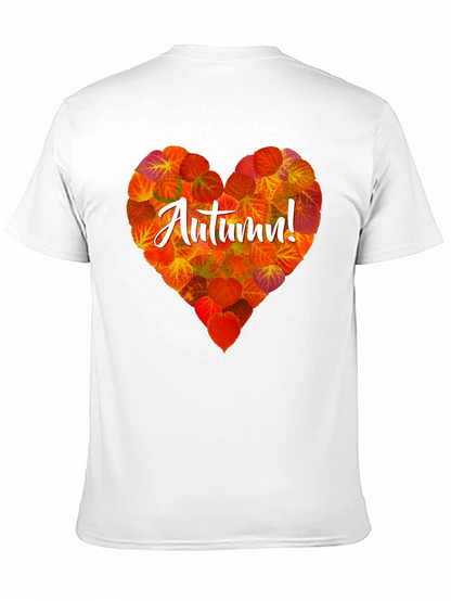 Camiseta Negra con Corazón de Otoño