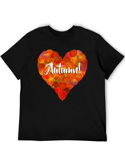 Camiseta Negra con Corazón de Otoño
