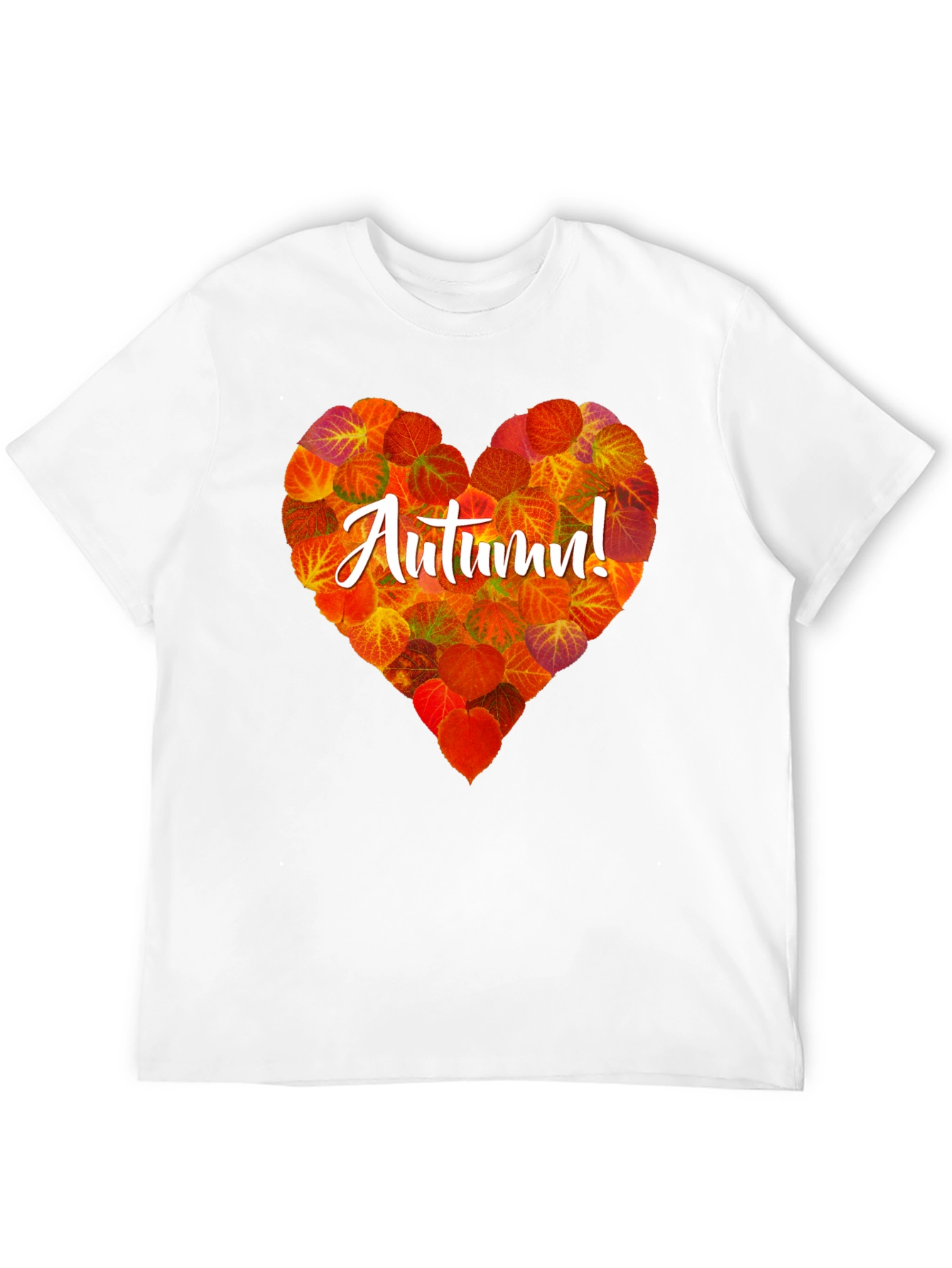Camiseta Negra con Corazón de Otoño