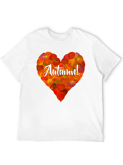 Camiseta Negra con Corazón de Otoño