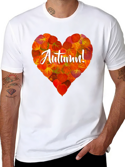 Camiseta Negra con Corazón de Otoño