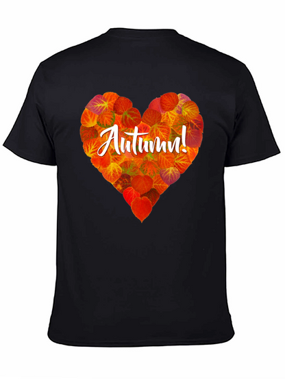 Camiseta Negra con Corazón de Otoño