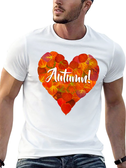 Camiseta Negra con Corazón de Otoño