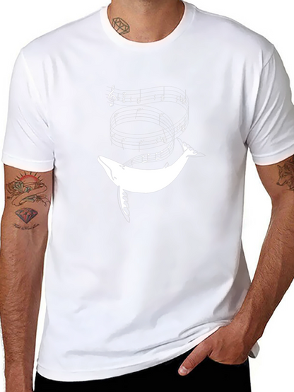 Camiseta Negra con Diseño de Ballena Musical