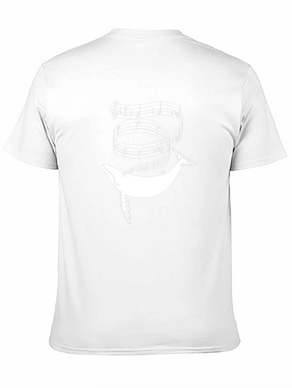 Camiseta Negra con Diseño de Ballena Musical
