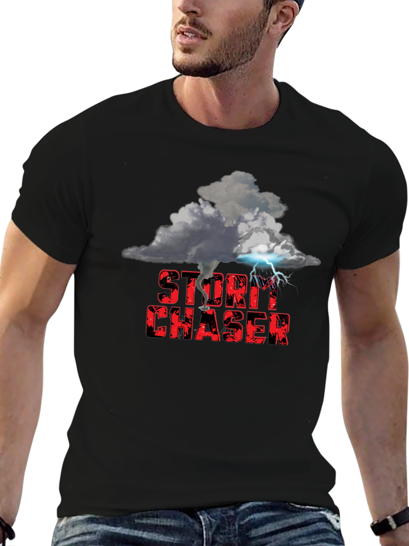 Camiseta Negra Cazador de Tormentas