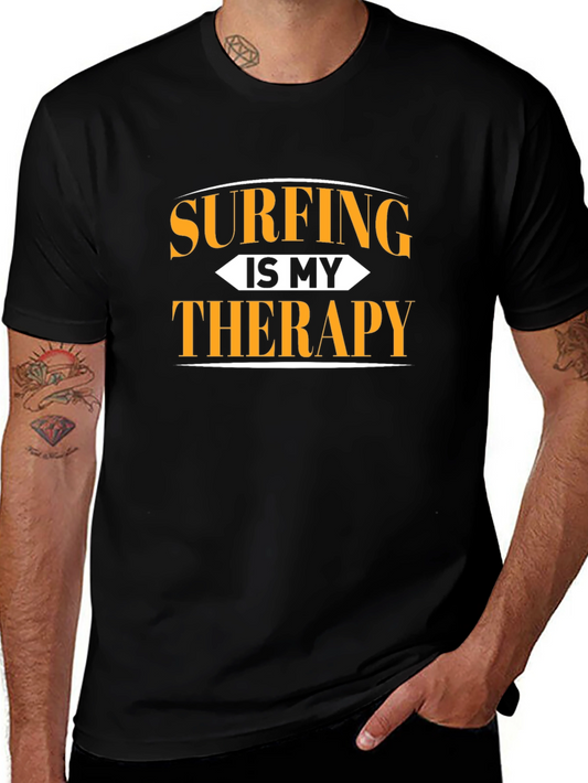 Camiseta Negra Surfing is My Therapy