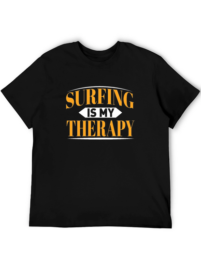 Camiseta Negra Surfing is My Therapy