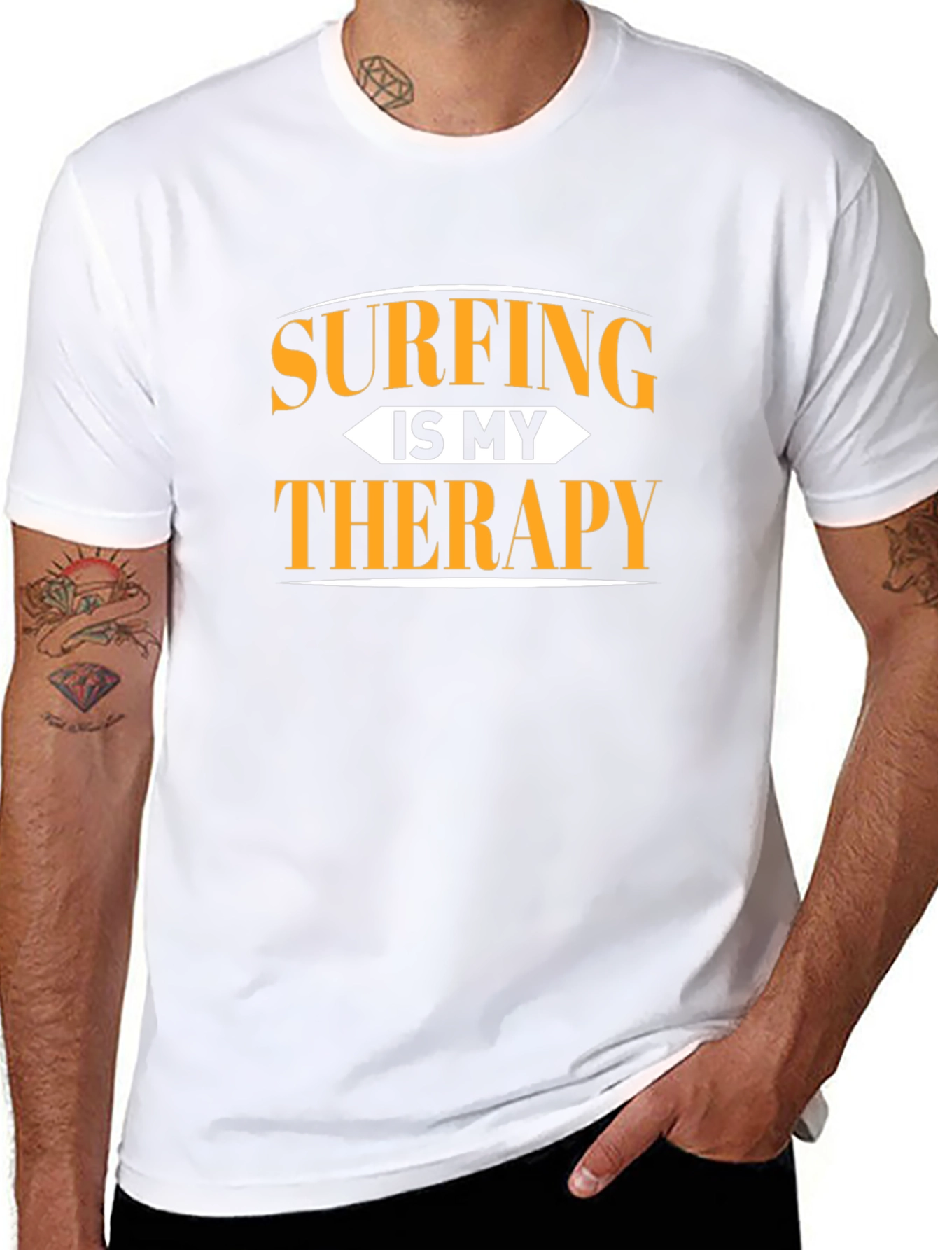 Camiseta Negra Surfing is My Therapy