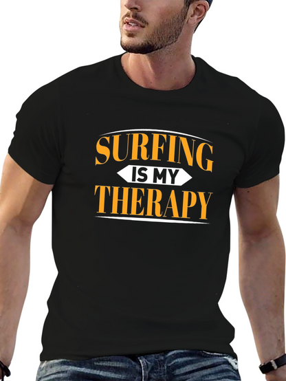 Camiseta Negra Surfing is My Therapy