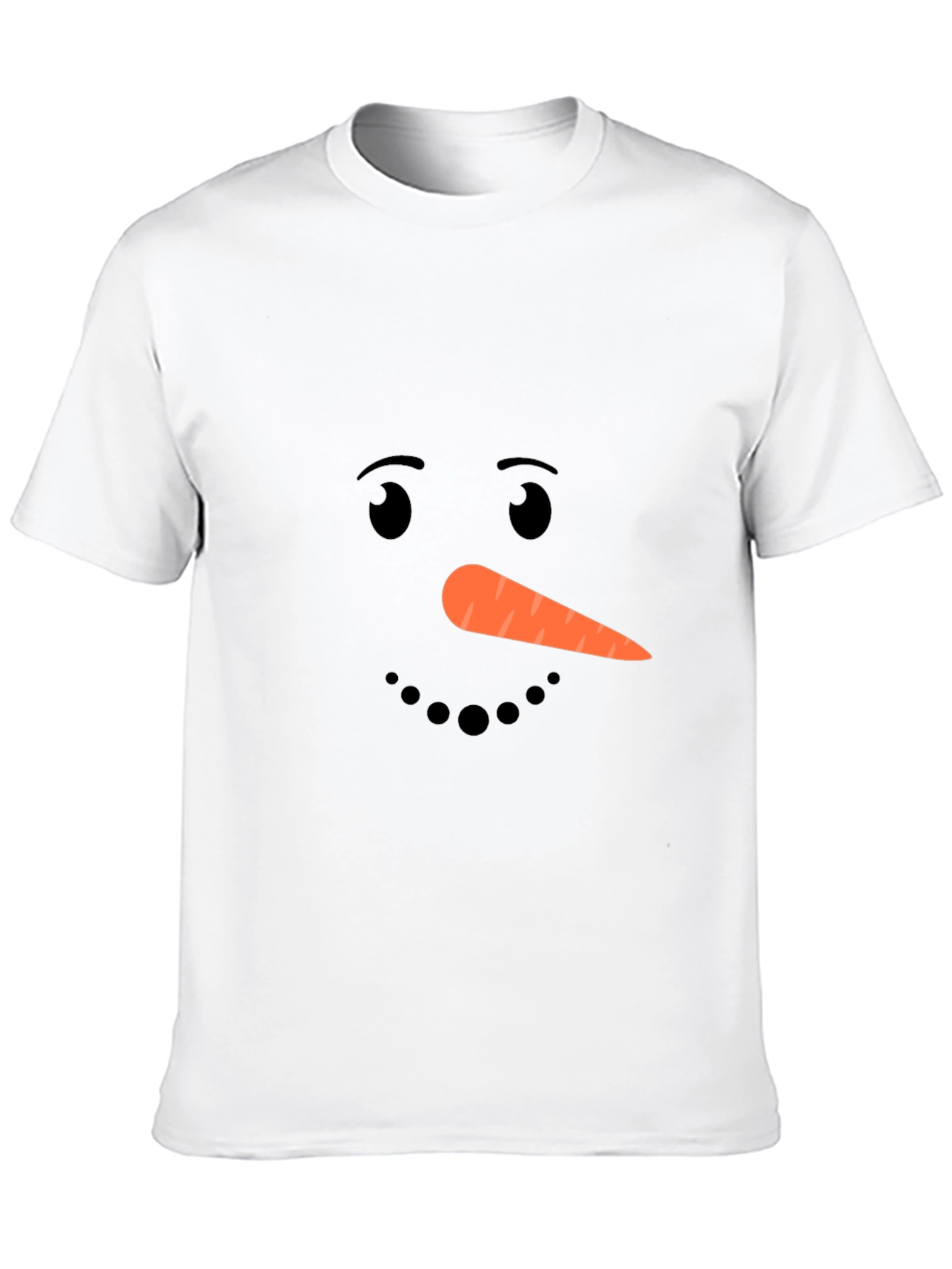 Camiseta Negra con Cara de Muñeco de Nieve