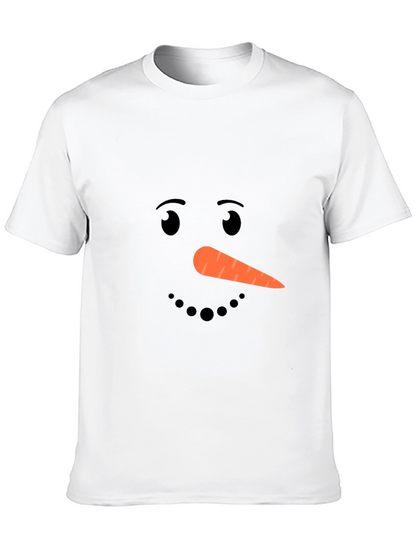 Camiseta Negra con Cara de Muñeco de Nieve
