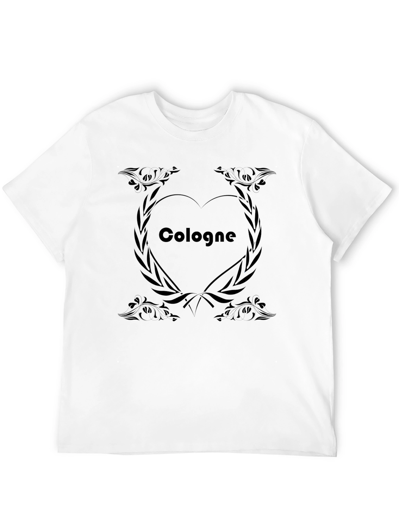 Camiseta Negra Hombre Diseño Corazón Colonia