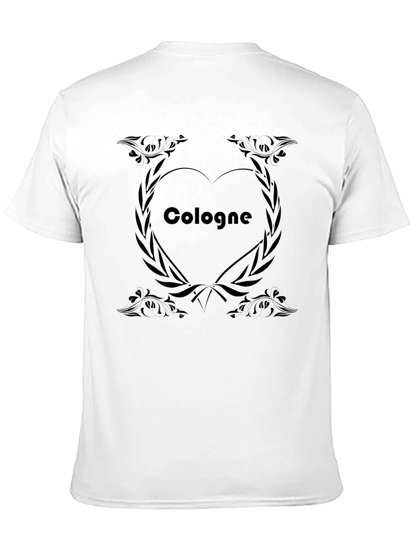 Camiseta Negra Hombre Diseño Corazón Colonia