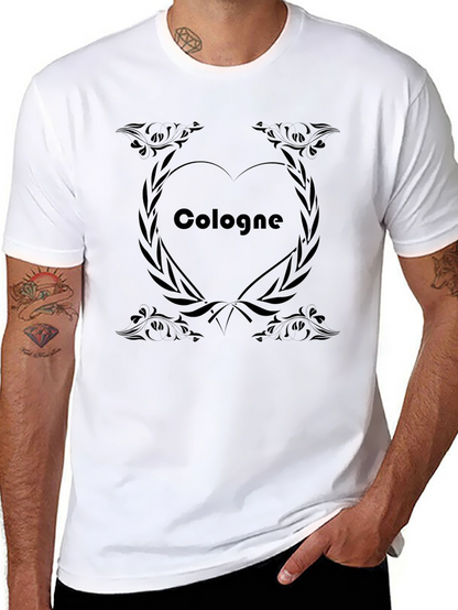 Camiseta Negra Hombre Diseño Corazón Colonia