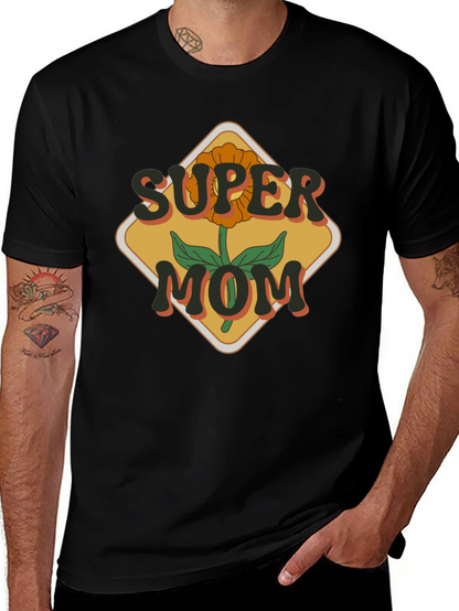 Camiseta Super Mamá Floral Retro