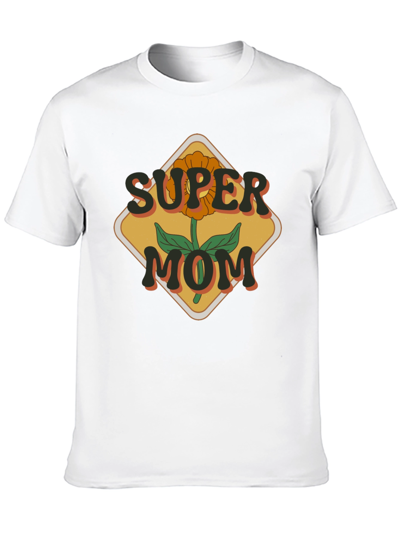Camiseta Super Mamá Floral Retro