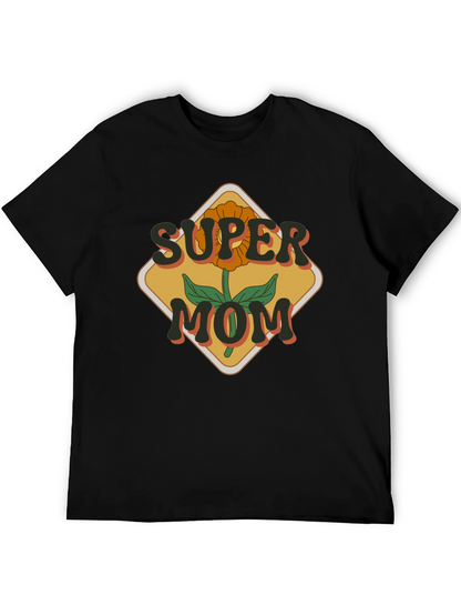 Camiseta Super Mamá Floral Retro
