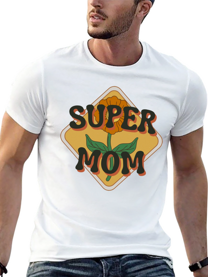 Camiseta Super Mamá Floral Retro