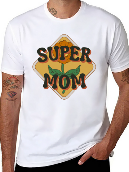 Camiseta Super Mamá Floral Retro