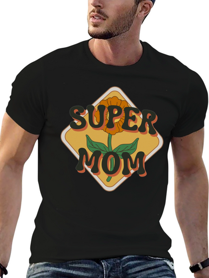 Camiseta Super Mamá Floral Retro