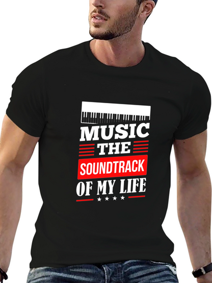 Camiseta Negra Música Banda Sonora de Mi Vida