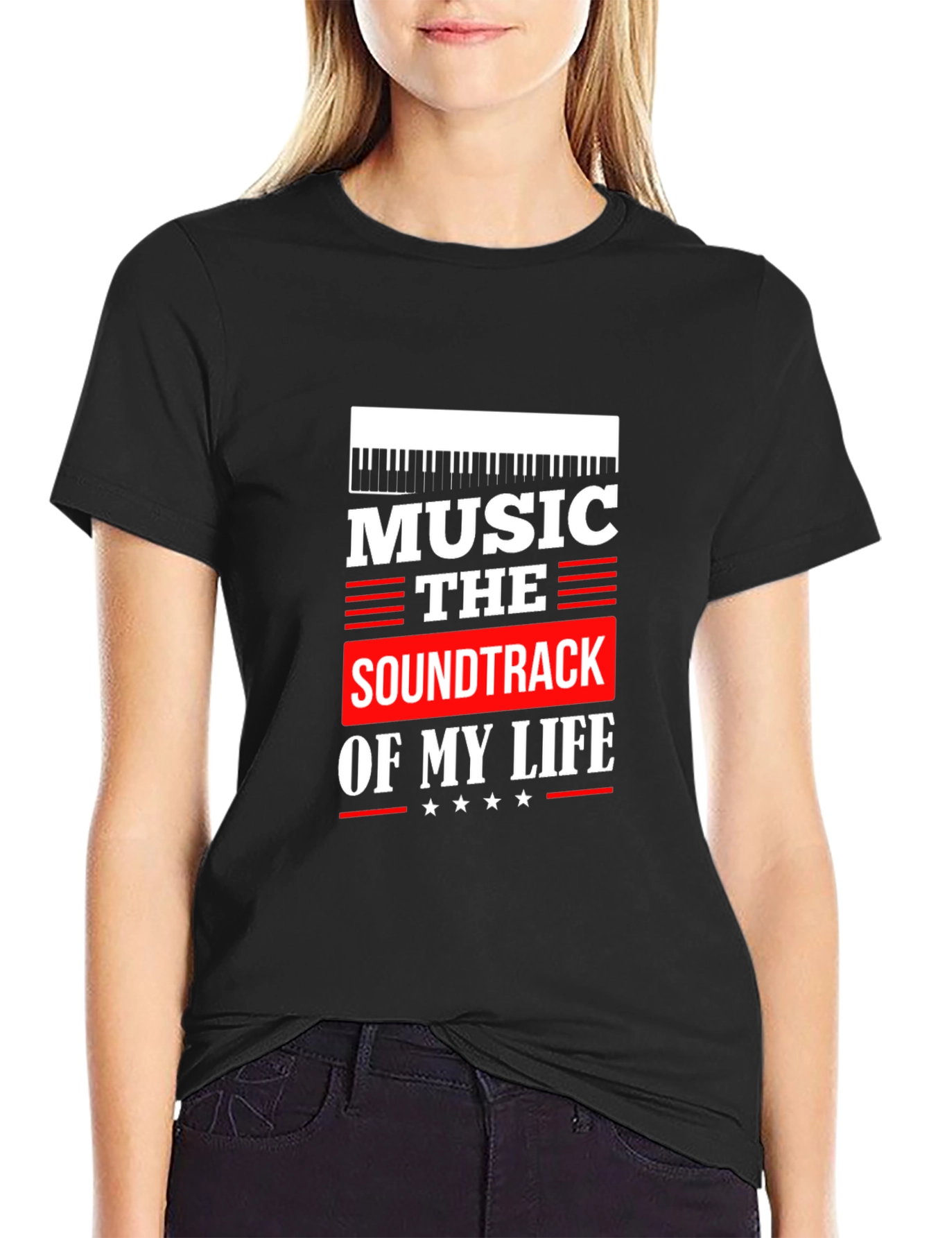 Camiseta Negra Música Banda Sonora de Mi Vida