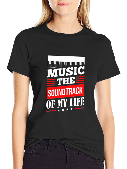 Camiseta Negra Música Banda Sonora de Mi Vida