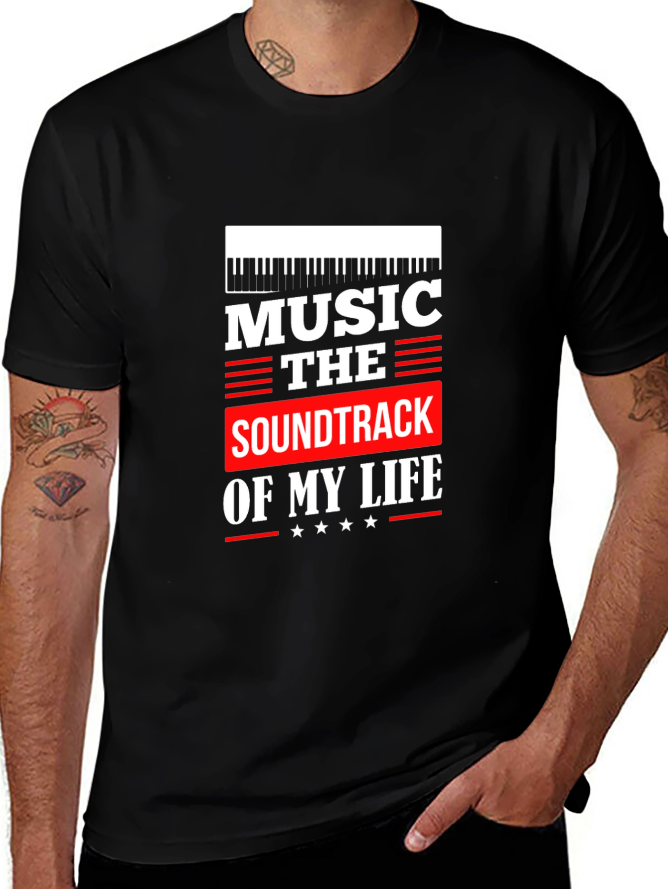 Camiseta Negra Música Banda Sonora de Mi Vida