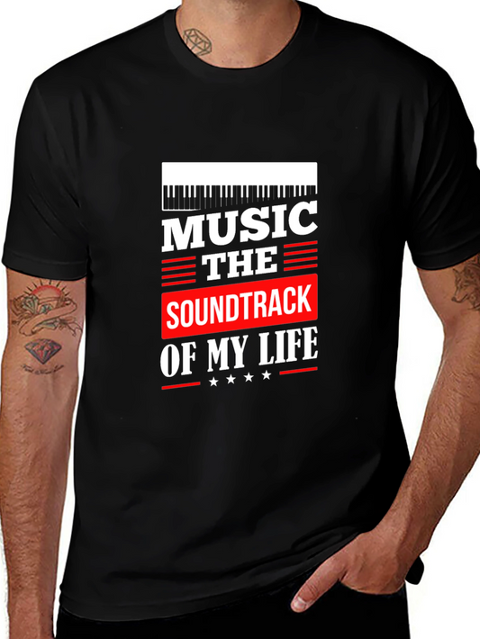 Camiseta Negra Música Banda Sonora de Mi Vida