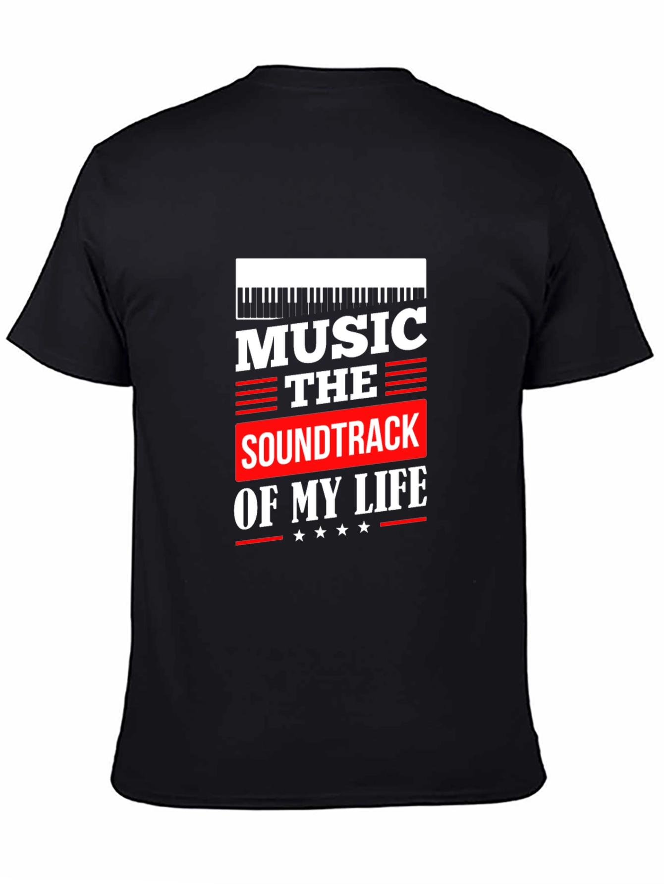 Camiseta Negra Música Banda Sonora de Mi Vida