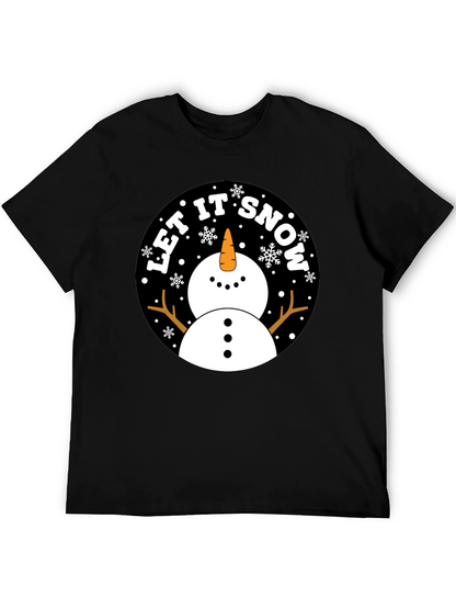 Camiseta Negra Estampada Let It Snow