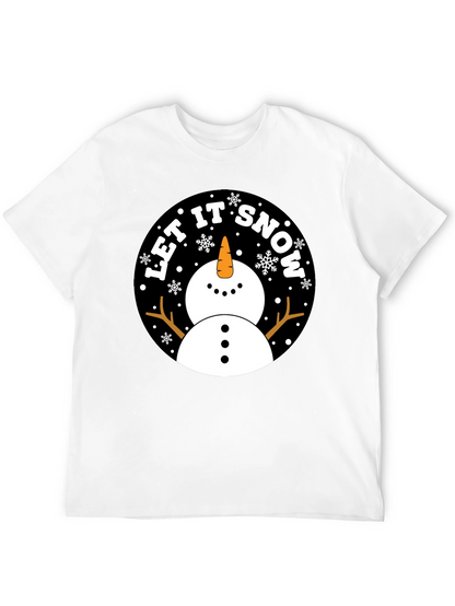 Camiseta Negra Estampada Let It Snow