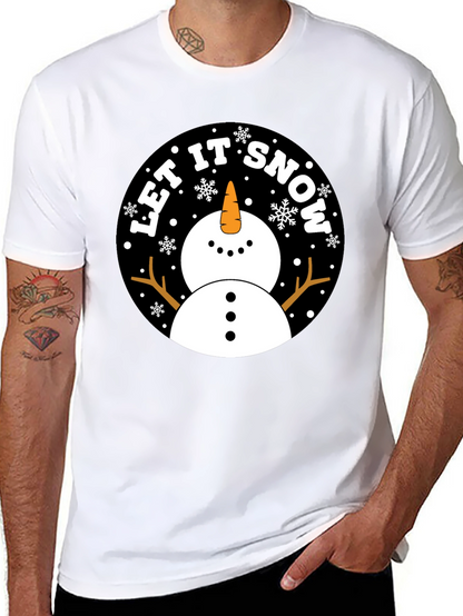 Camiseta Negra Estampada Let It Snow