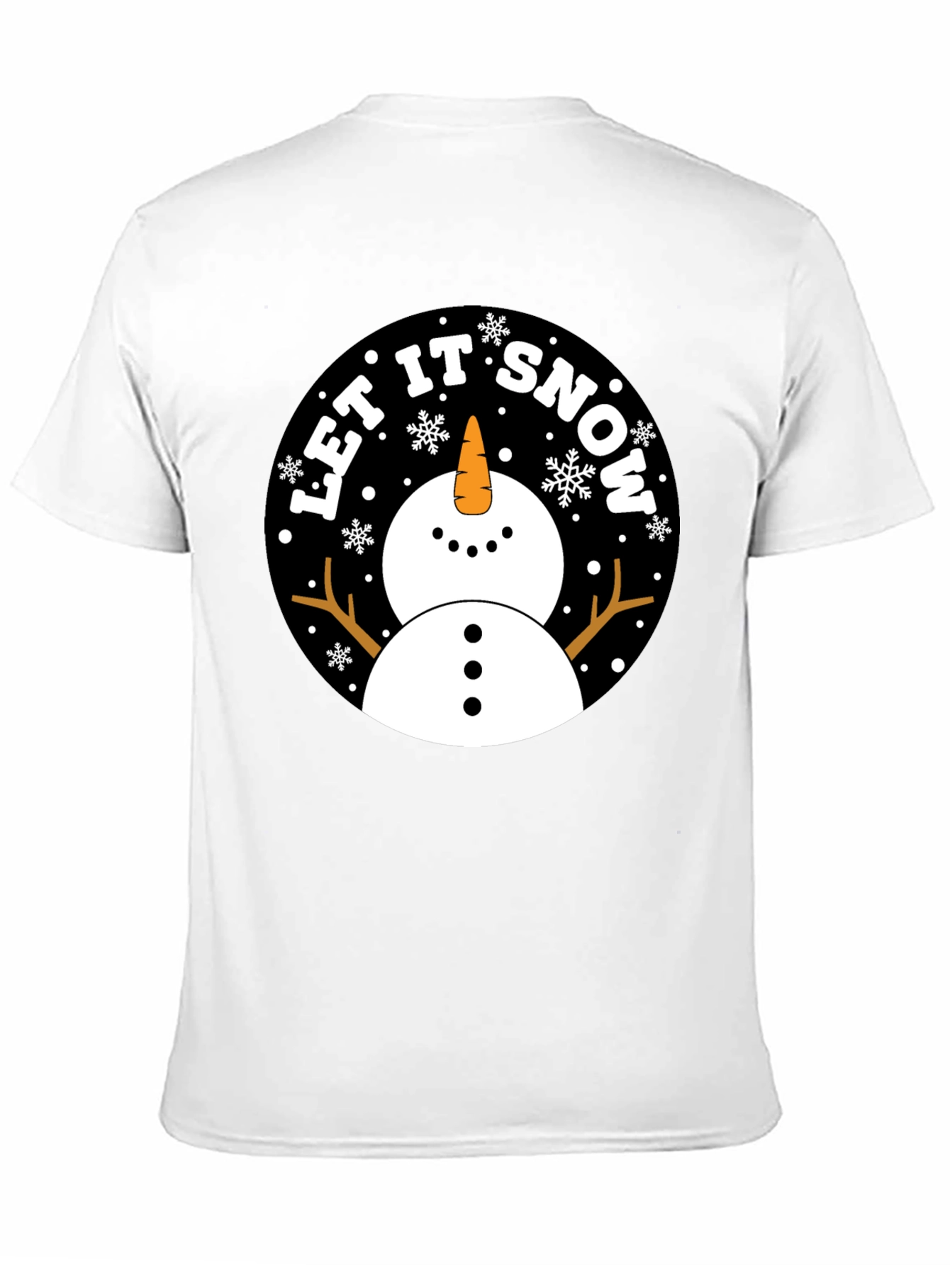 Camiseta Negra Estampada Let It Snow