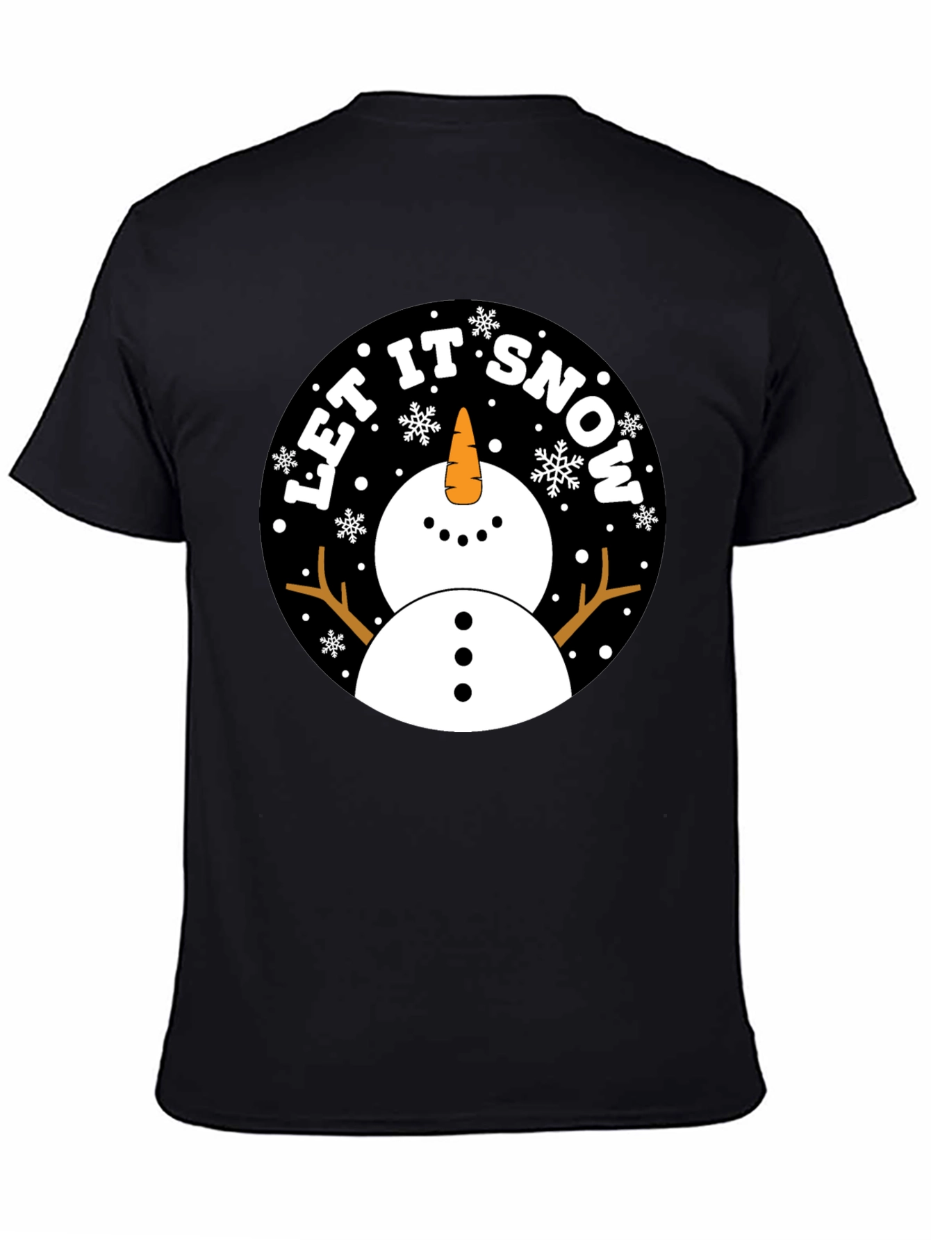 Camiseta Negra Estampada Let It Snow