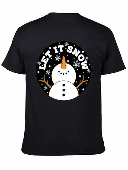 Camiseta Negra Estampada Let It Snow
