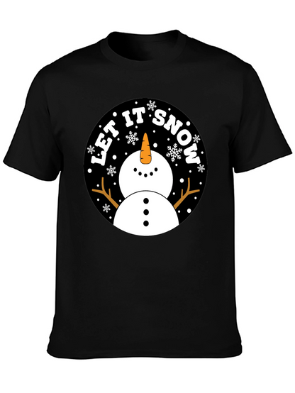Camiseta Negra Estampada Let It Snow