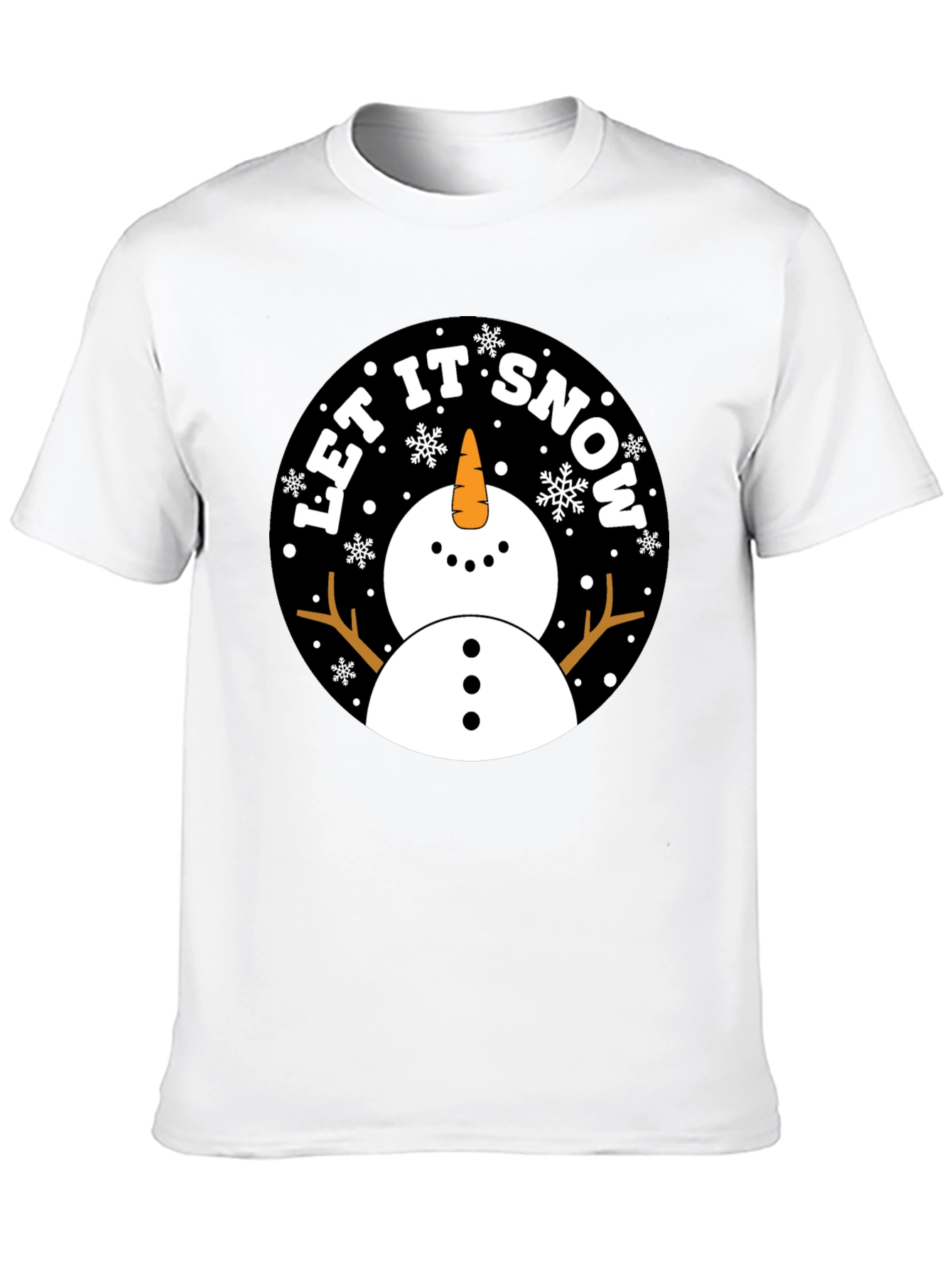 Camiseta Negra Estampada Let It Snow
