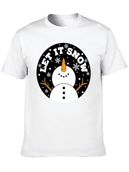 Camiseta Negra Estampada Let It Snow