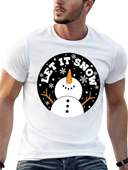 Camiseta Negra Estampada Let It Snow