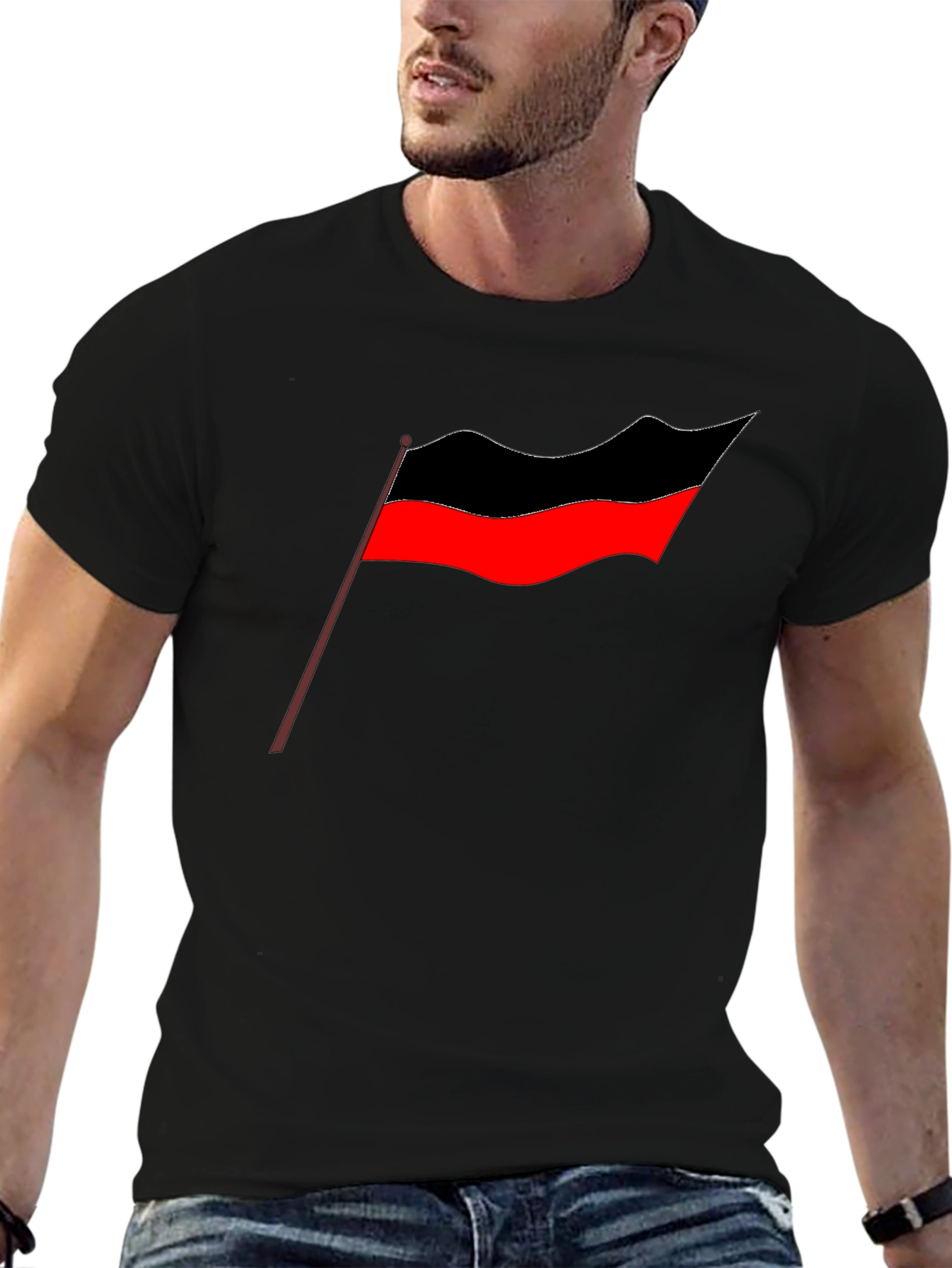 Camiseta Negra Estampado Bandera Tamil - Diseño Casual