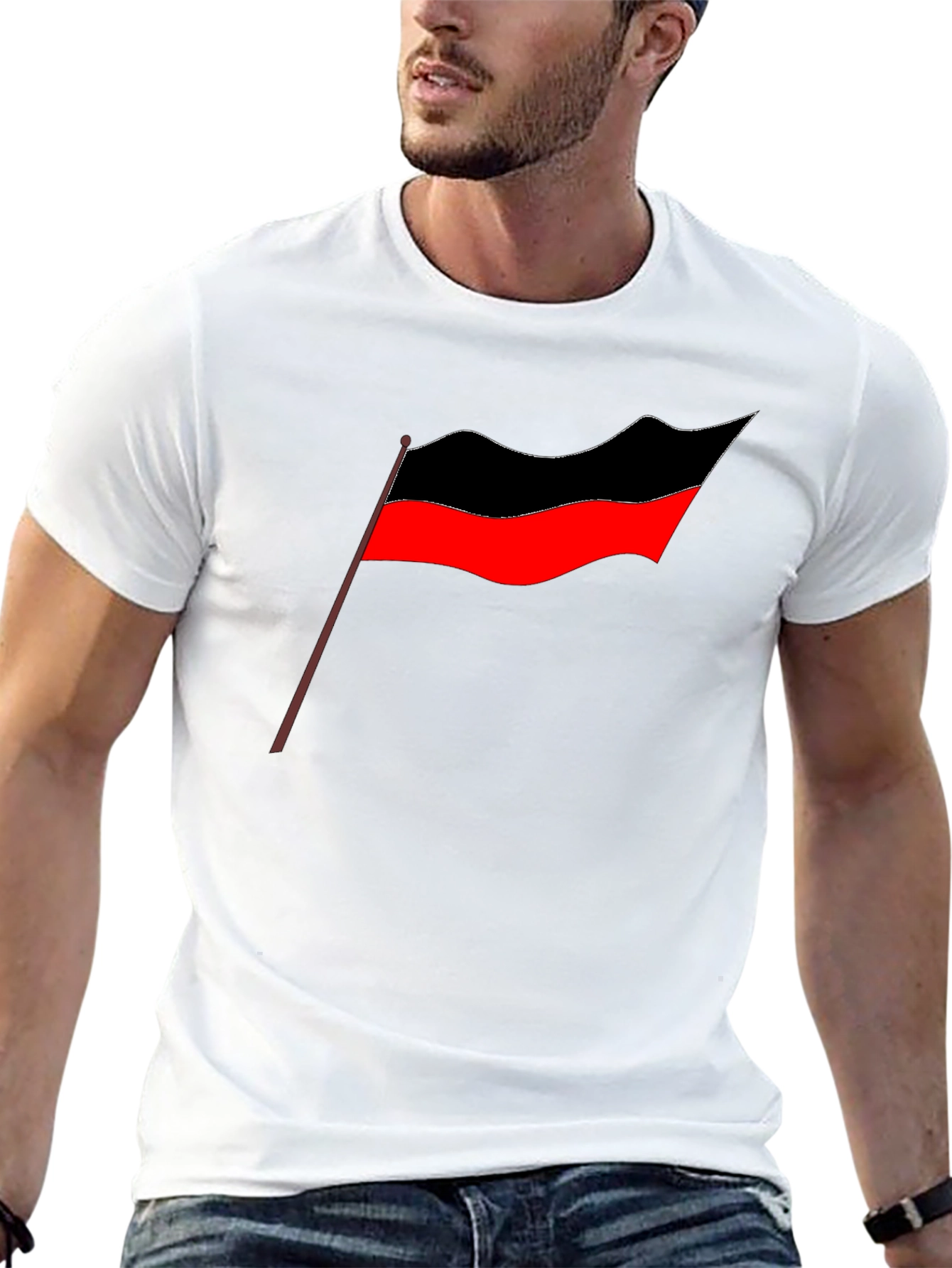 Camiseta Negra Estampado Bandera Tamil - Diseño Casual