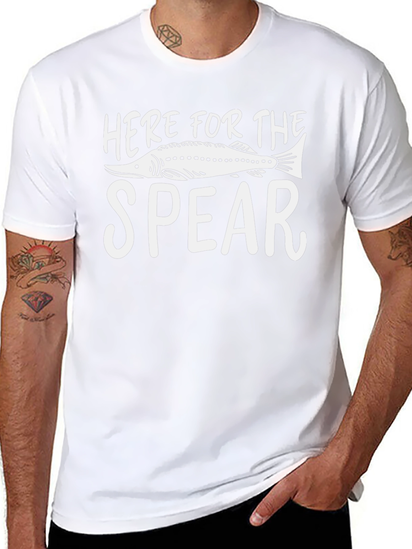 Camiseta Negra Here for the Spear Pesca