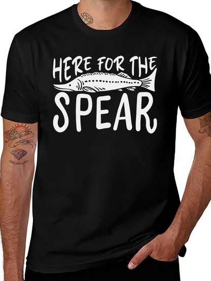 Camiseta Negra Here for the Spear Pesca