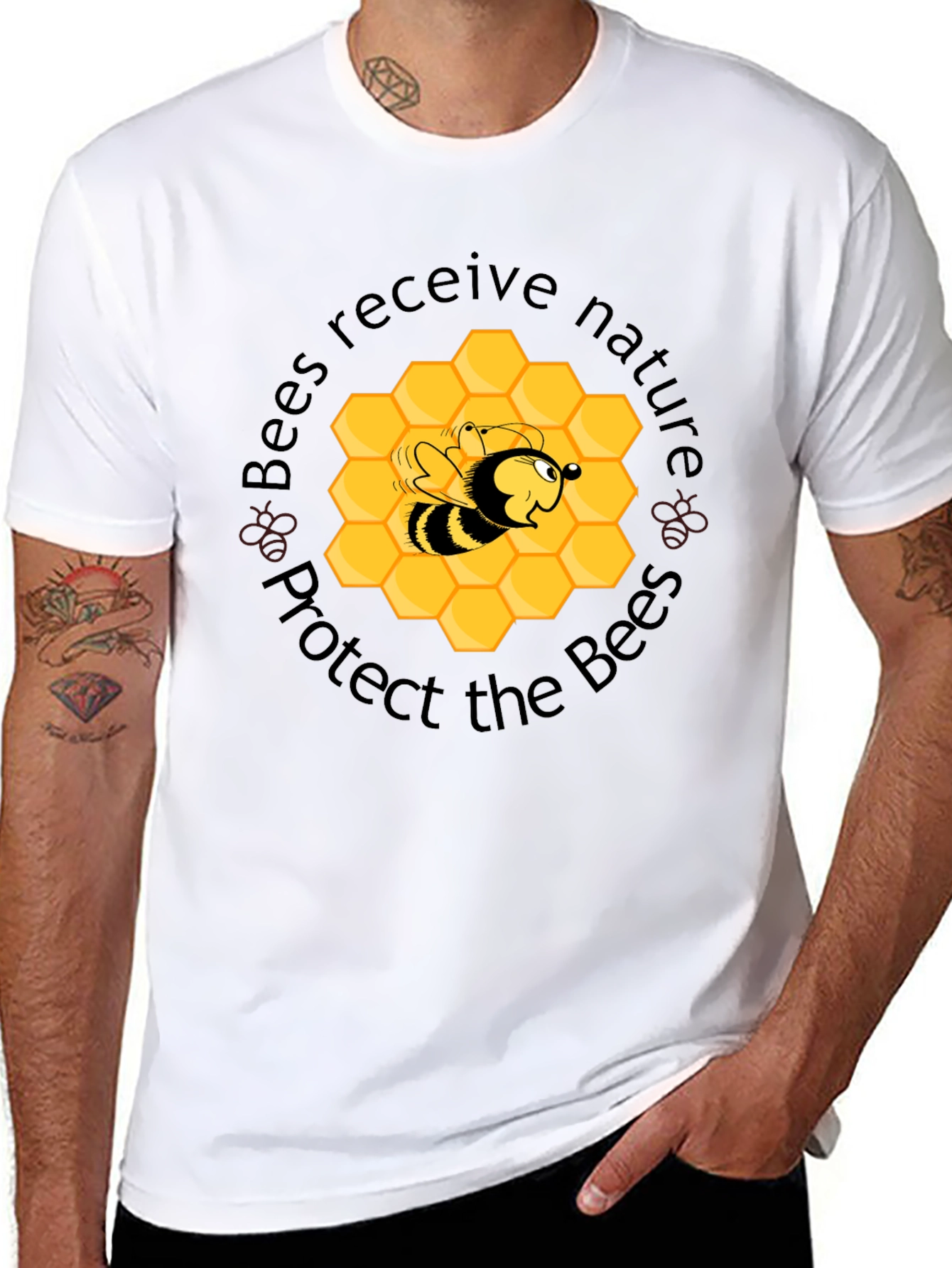Camiseta Negra Protege las Abejas