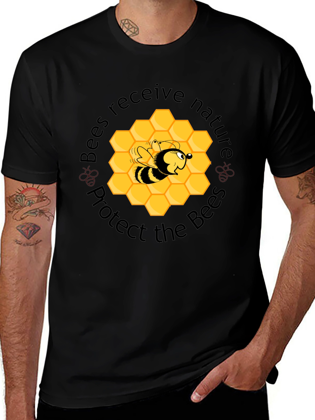 Camiseta Negra Protege las Abejas