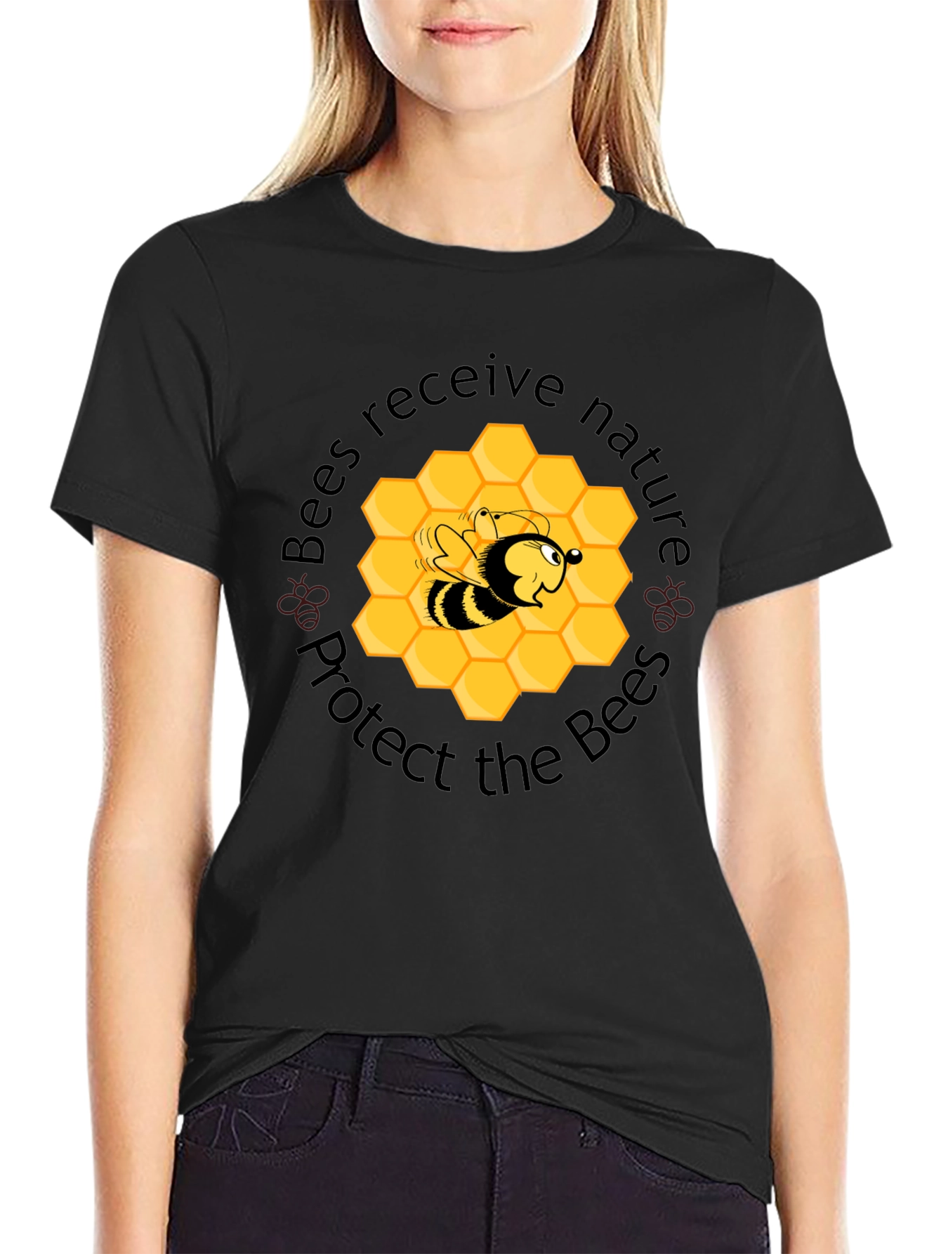 Camiseta Negra Protege las Abejas